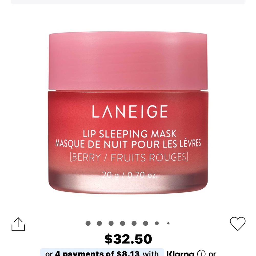 LANEIGE Lip Sleeping Mask — Pink Lid with Berry Red Jar